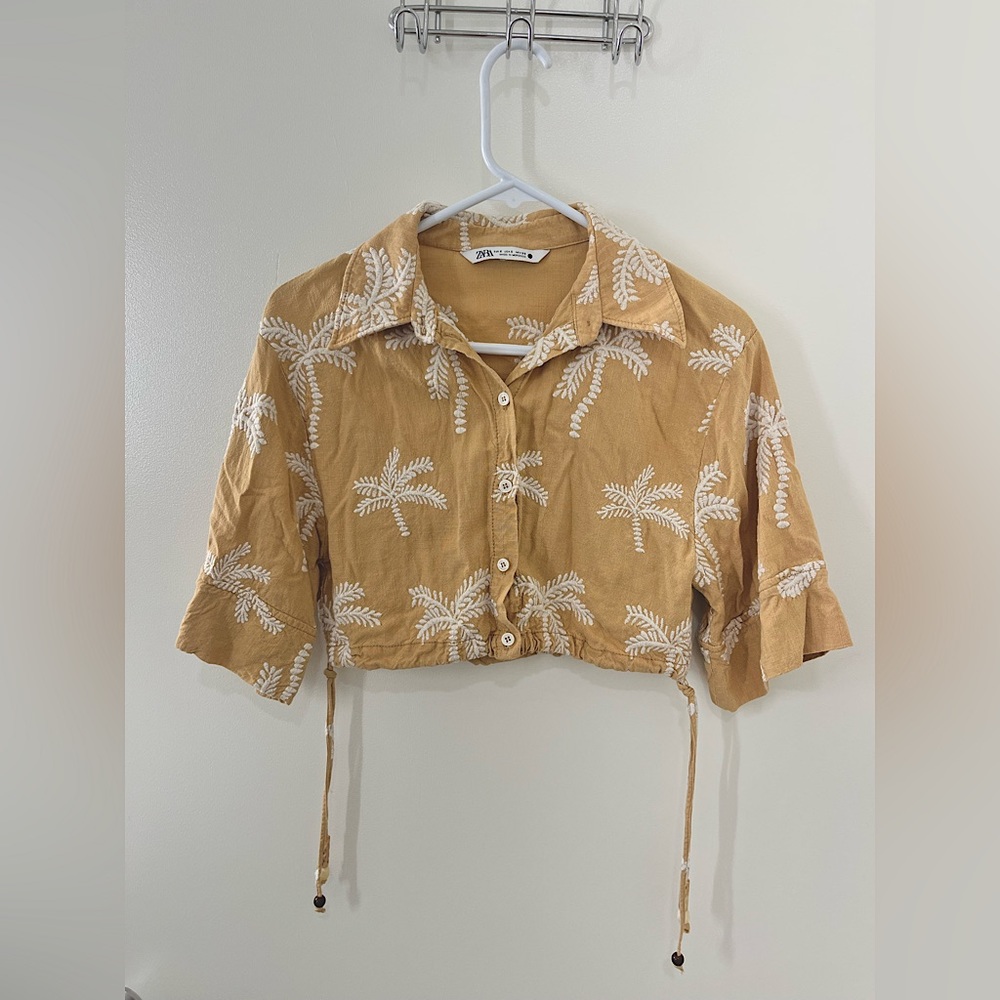 Zara Embroidered Crop Top
